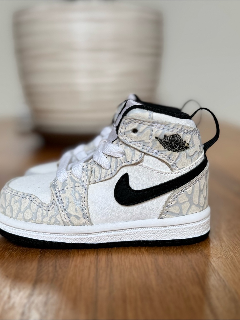 Jordan Kids' White & Black High-Top Sneakers